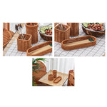 panier rotin marron clair couteau cuillère baguettes assaisonnement rangement cuisine rustic