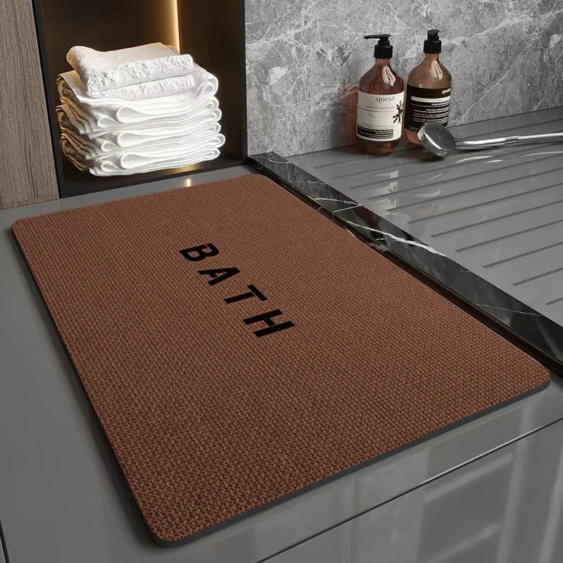 tapis bain caoutchouc gris clair texture tissée moderne adhésif 60x40cm 80x50cm absorbant
