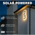 numéro maison lumineux solaire led étanche adhésif noir blanc moderne