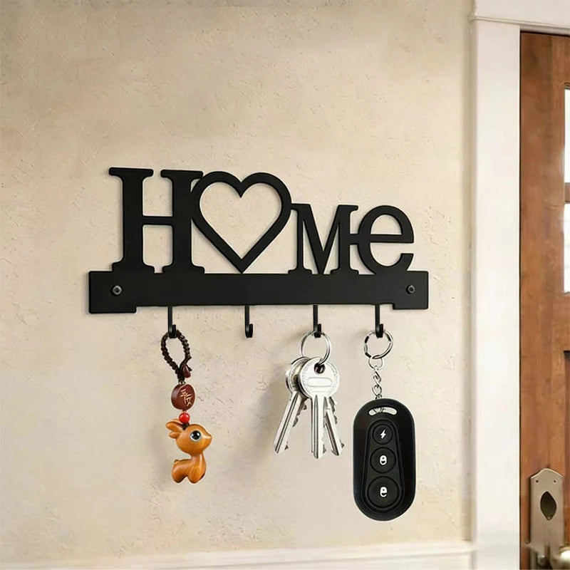 porte clés mural decoratif love noir blanc moderne minimaliste fixations vis porte monnaie télécommande