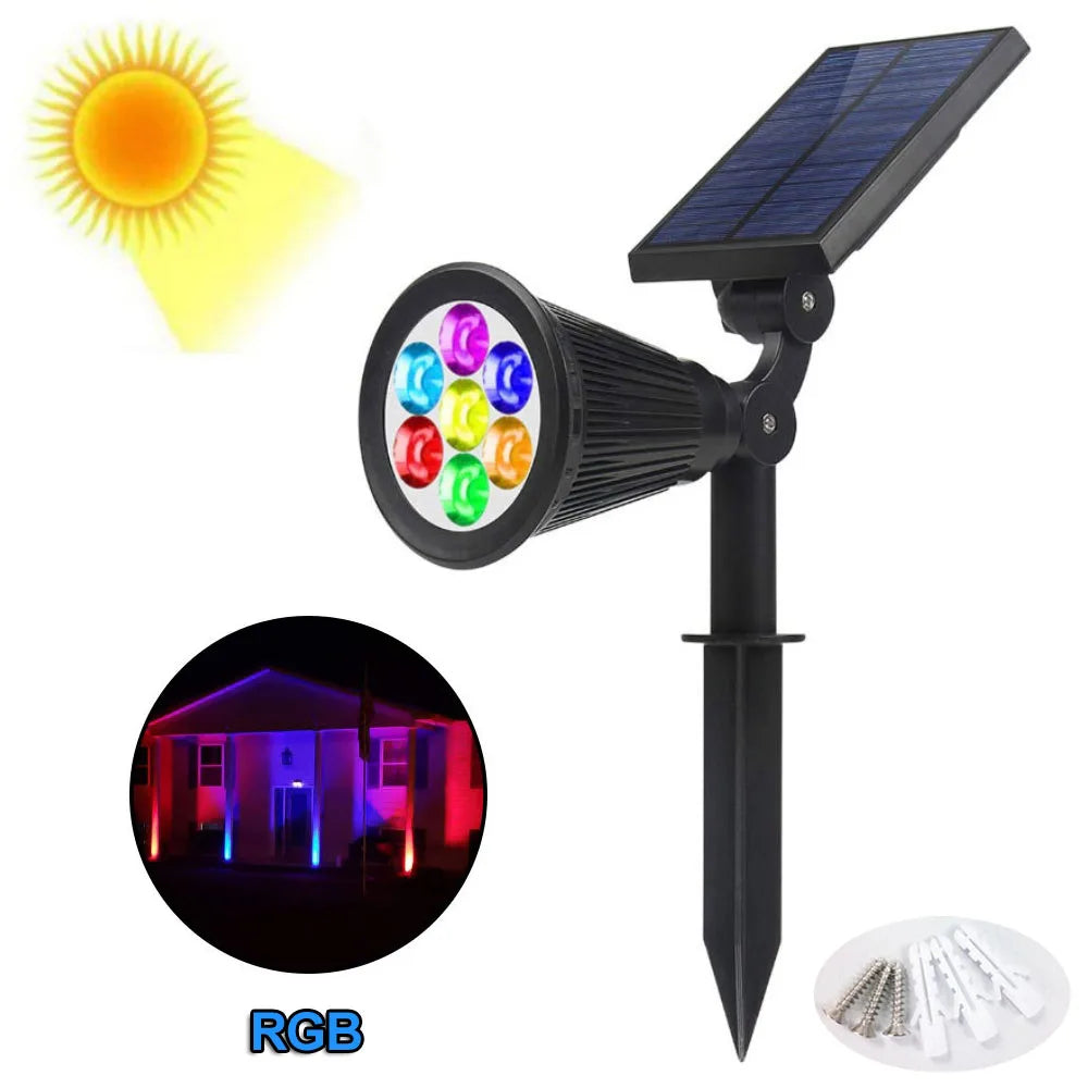 projecteur solaire led noir moderne autoinstallation 7led ip65 protégéextérieur autonomie rechargeable