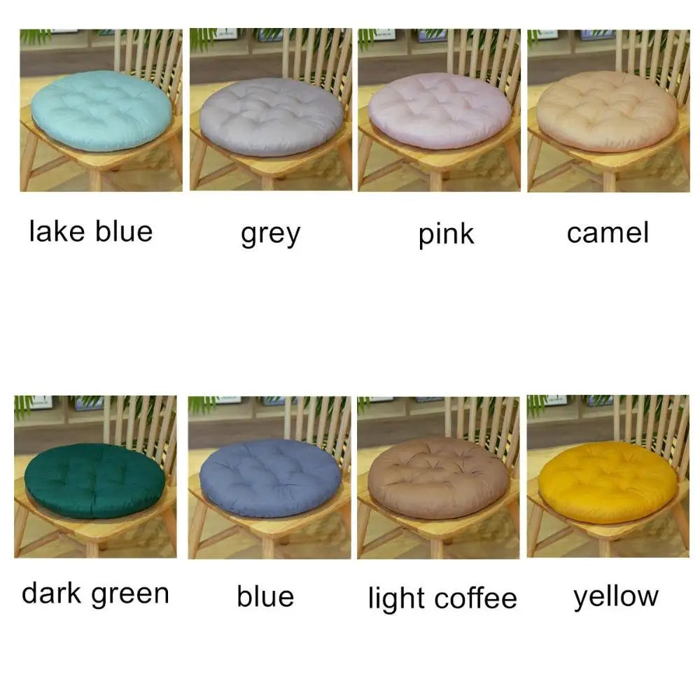 coussin rond épais anti dérapant imperméable coton polyester moderne lavable bleu gris rose camel
