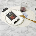 placemat blanc fleurs texture embossée silicone classique vintage antidérapant isolation table