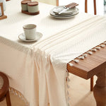 nappe table rétro japonaise beige zigzag blanc extérieur intérieur mariage festivité geometrique