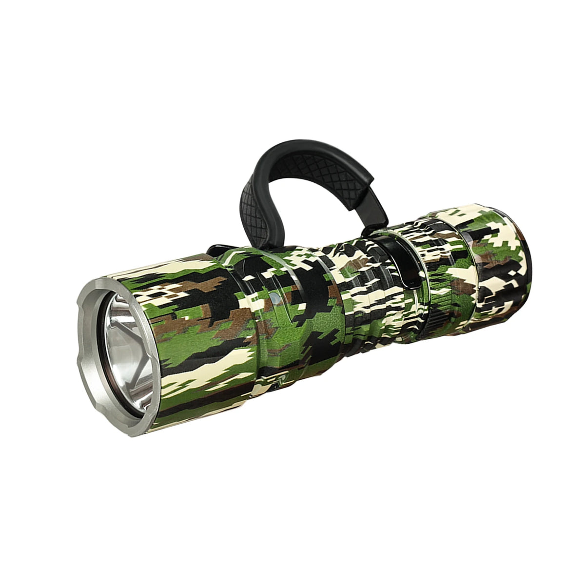 lampe torche tactique militaire résistante choc 1300 lumens 13w camouflage aluminium