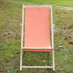 chaise longue pliable bois massif toile rayée plateau d'appoint plage