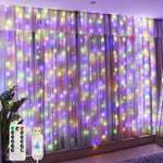 rideau lumineux led blanc jaune doré moderne télécommande câble usb noël festive