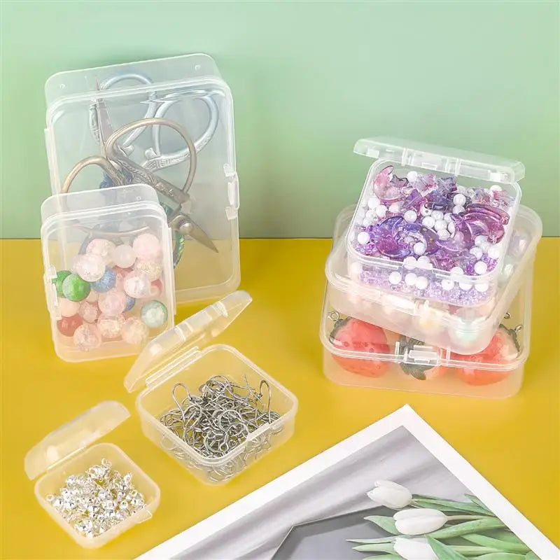 boîtes rangement transparentes clips bijoux plastique modernes pratiques 10 pièces