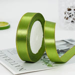 ruban satin polyester rose vert élégant 22mètres 2cm bord doré uni opaque emballage cadeau