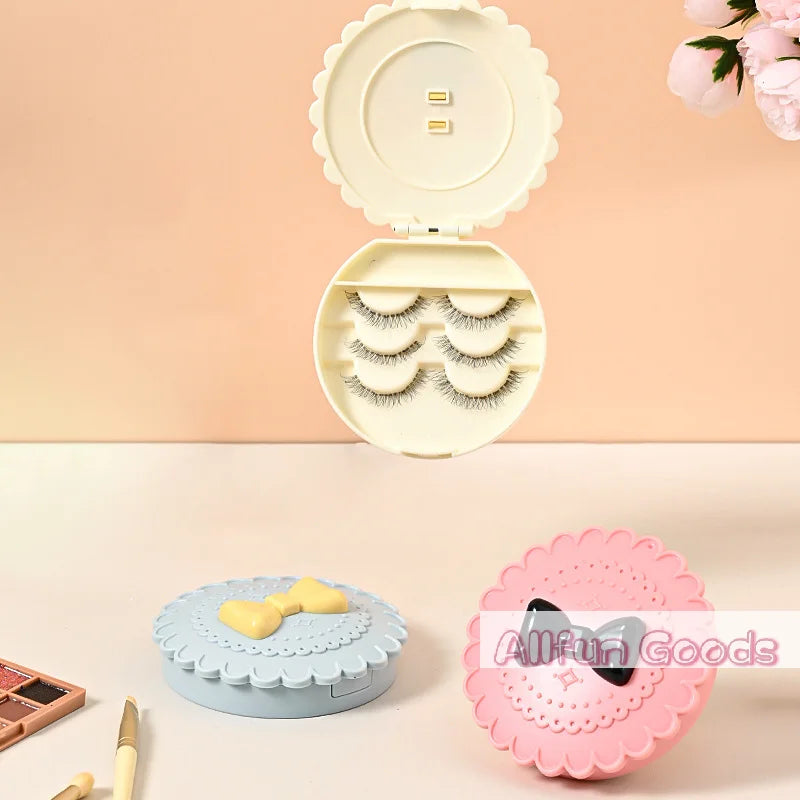 organisateur pinceaux cils artificiels dentelle élégant rose blanc bleu clair portable maquillage cosmétiquesABS