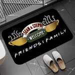 tapis central perk friends blanc vert noir moderne logo bienvenue salon chambre bain