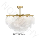 Suspension lumineuse moderne cristal blanc translucide doré bulles savon 90 260V