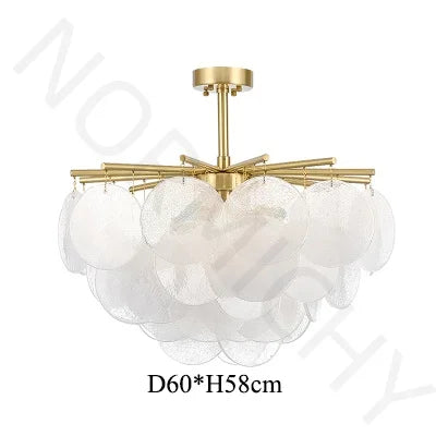 Suspension lumineuse moderne cristal blanc translucide doré bulles savon 90 260V