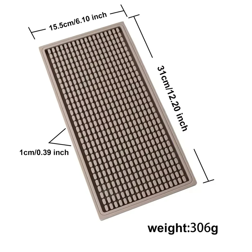 tapis protection vaisselle silicone moderne perforé vert gris blanc