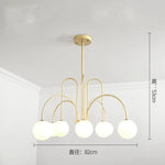lustre moderne rouge noir doré sphères blanches opaques suspension salon chambre