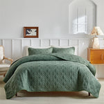 parure lit blanche couvre lit matelassé motif géométrique moderne deux taies oreiller