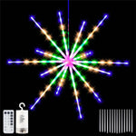 décoration noël étoile lumineuse multicolore moderne festive crochets télécommande led guirlande chambre festive