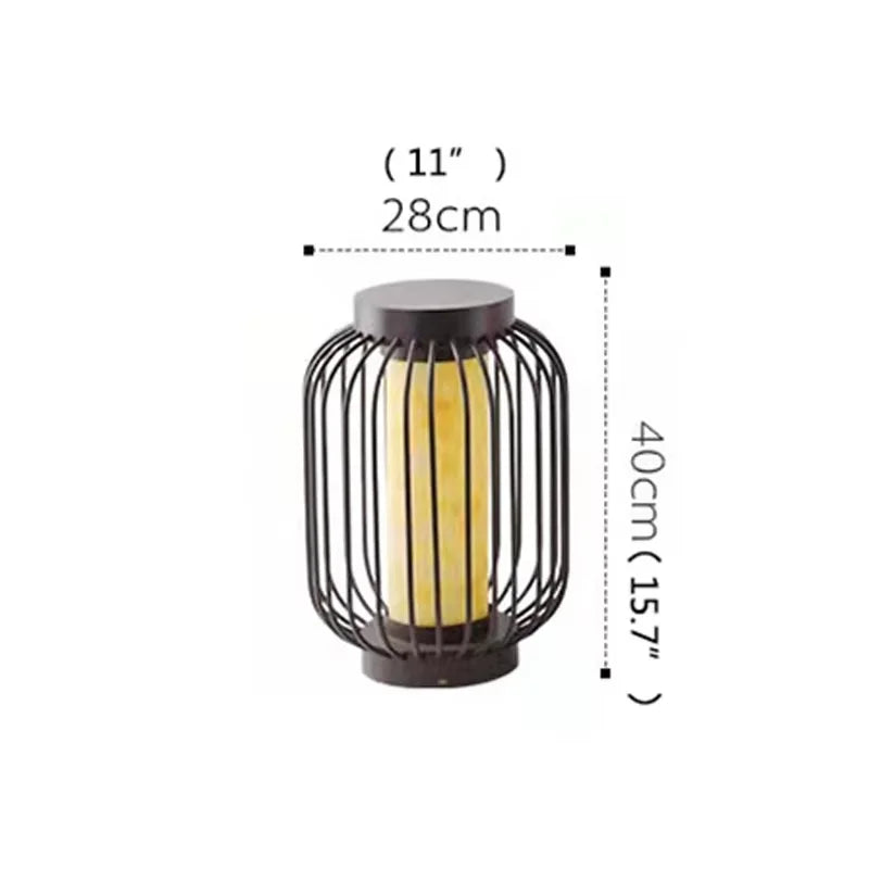 lanterne extérieure marron foncé minimaliste ip55 led alliage abs moderne éclairage paysagerextérieur figure solide