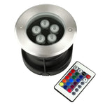 lampe led rgb extérieure ip68 argent noir moderne télécommande 24v 18w 9w