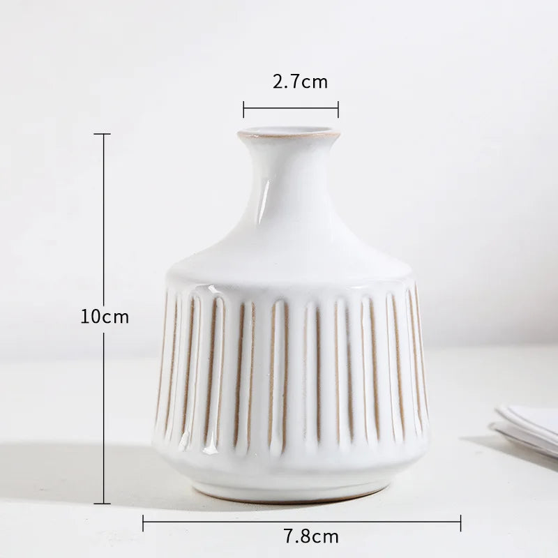 vase moderne blanc rayures minimalistes deco intérieur plante artificielle porcelainemodele unique