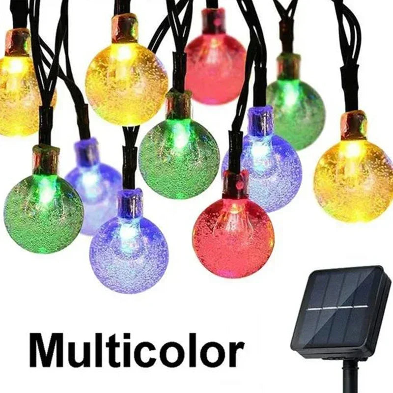 guirlande lumineuse solaire led modes rouge bleu blanc décoratif extérieur festive