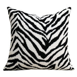 taies d'oreiller carrées rayées noires blanches modernes adhésives 45x45cm coton polyester