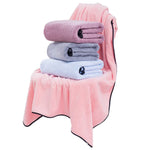 serviette bain absorbante séchage rapide gris rose microfibre corail fleec uni moderne large