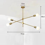 chandelier moderne or noir led suspension salon cuisine industrielle minimaliste