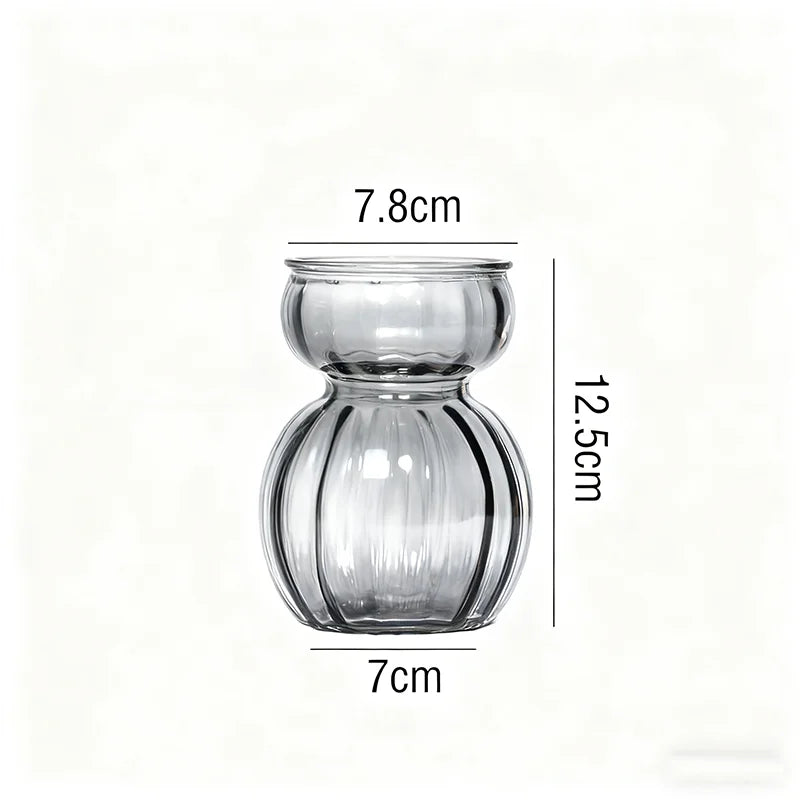 vases verre modernes decoratifs transparents jaune vert rouge fleurs table centerpiece