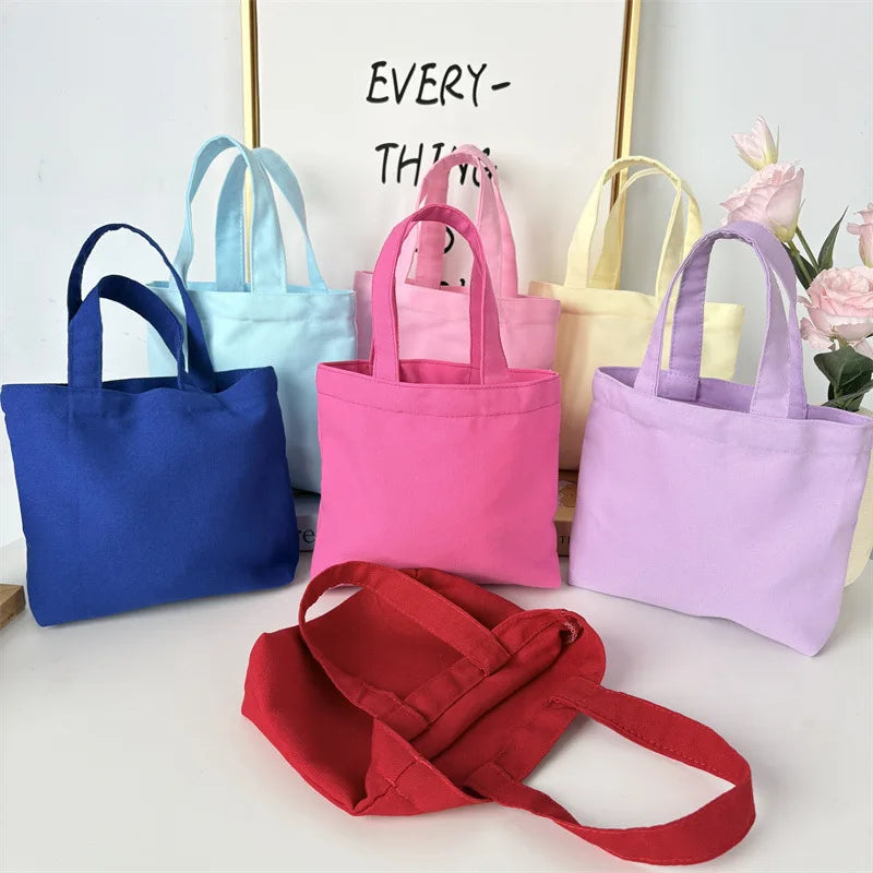 sac main toile couleur bleu rose jaune noir casual poignées détachables