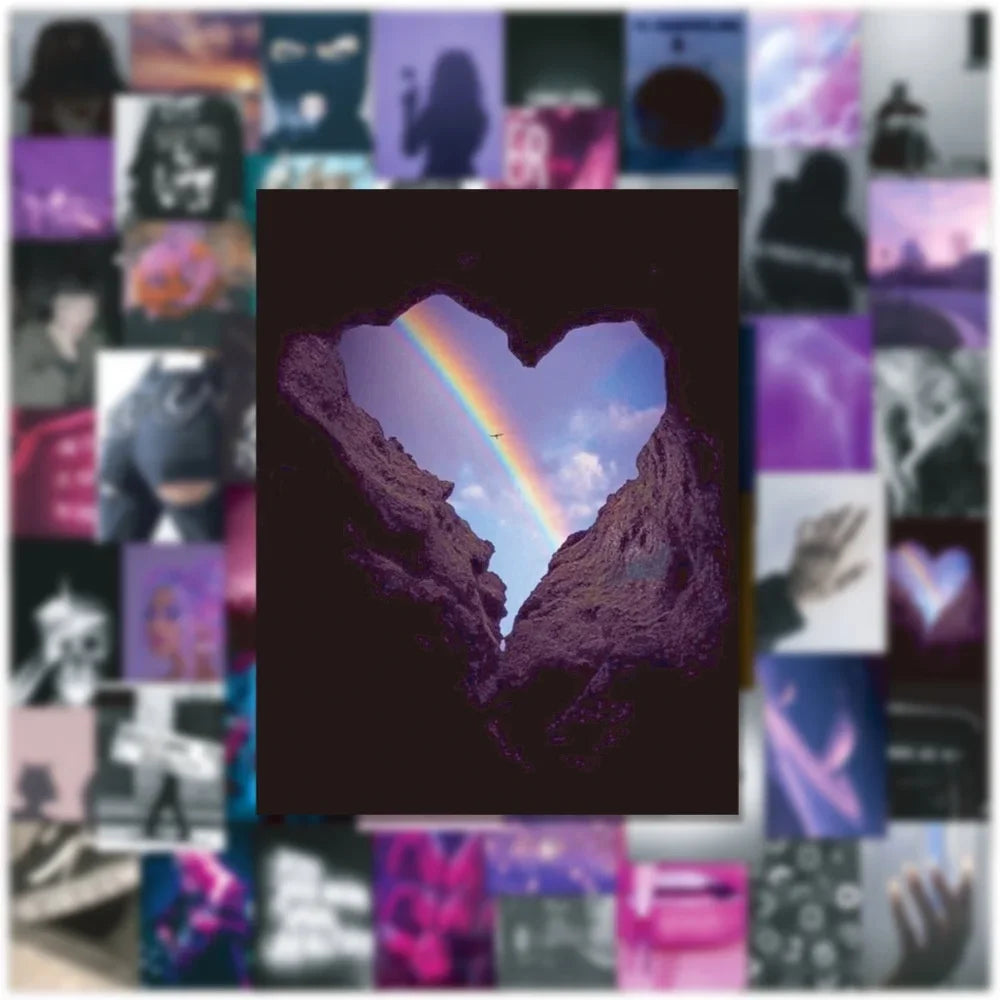 coques téléphone transparentes adhésives modernes minimalistes pop art multicolore violet bleu rose