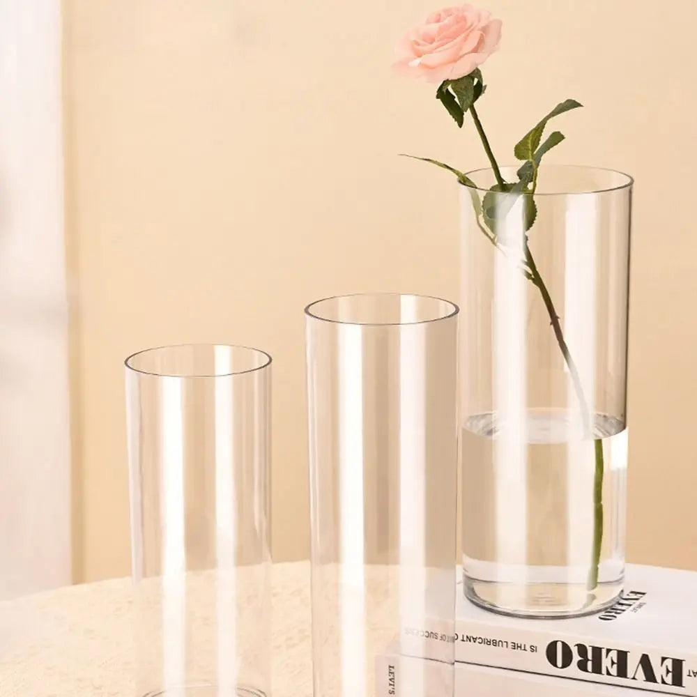 vases transparents modernes verre fleurs artificielles hydroponie bougies 10x20cm 12x30cm