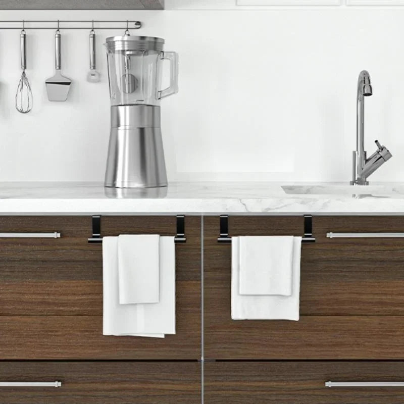 porte serviettes mural noir lisse moderne clips cuisine serviettes blanches salle bain sans perçage