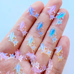 poissons résine miniature transparents violet bleu jaune rose décoration mariage scrapbooking ongles artisanat artificiels