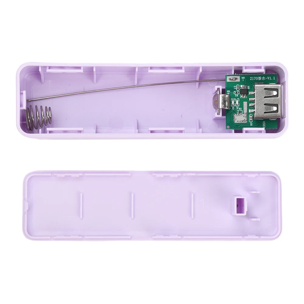 Batterie charge portable boîte stockage violet bleu rose noir blanc moderne compact lanière câble