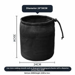 sac cordons noir maille pratique rangement camping cuisine pique nique barbecue vaisselle portatif organizer