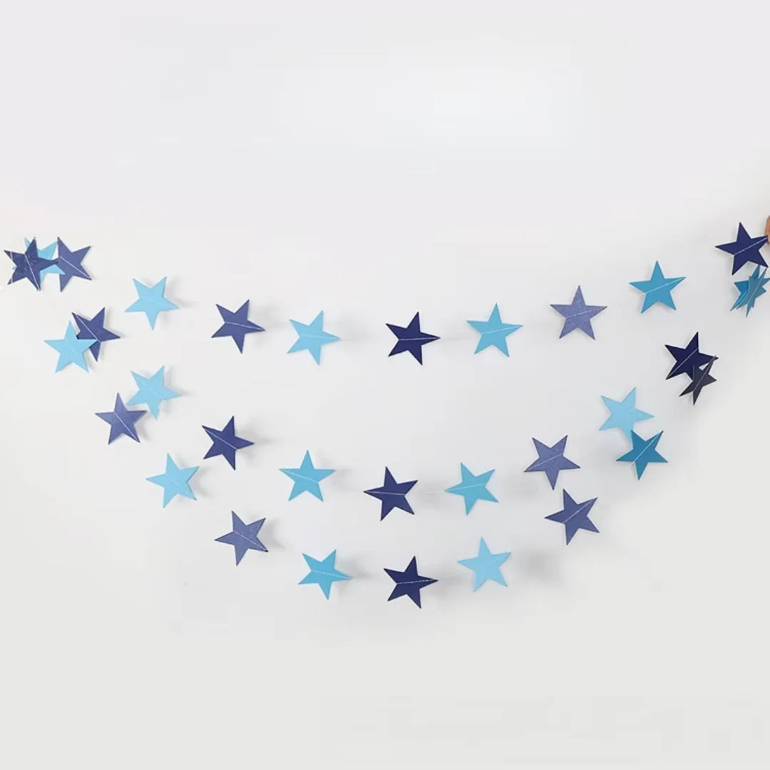 décoration murale guirlande papier or étoiles simple mariage 2m 4m festive opacité
