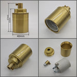 socquettes ampoule dorées douille blanche vintage base laiton fixations classiques ul sécurité echangement facile