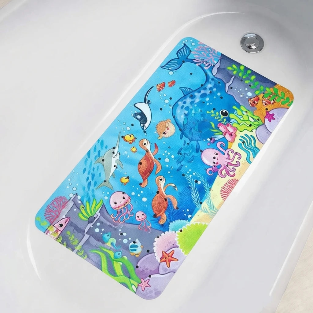 tapis bain moderne perforé gris clair antidérapant lavable salle bain paires trous circulaires PVC