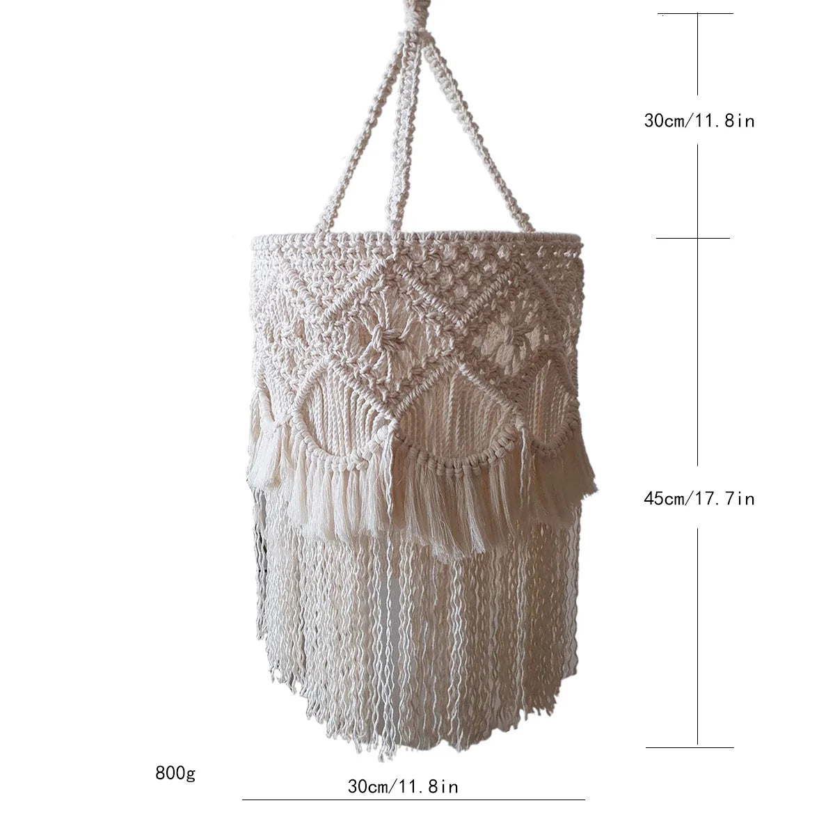 suspension macramé tissé main franges boho chic corde coton beigeclair designintérieur