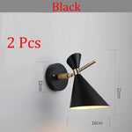 lampe murale moderne conique vis fixation noir blanc rose bleu marine jaune gris minimaliste