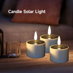 éclairage solaire led bougie blanche moderne sans flamme étanche jardinextérieur autonomepose