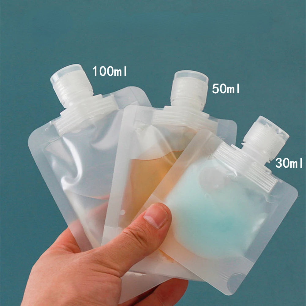 sac dosseret transparent moderne rechargeable étanche pliable 100ml 50ml 30ml cosmétique voyage