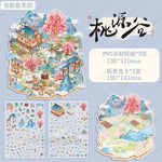 autocollants cartoon scènes miniatures animaux paysages multicolores opaques détaillés enfants