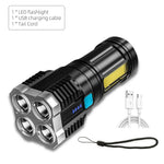 torche poche rechargeable led 1000 lumens moderne noire ventilation modes aventure camping