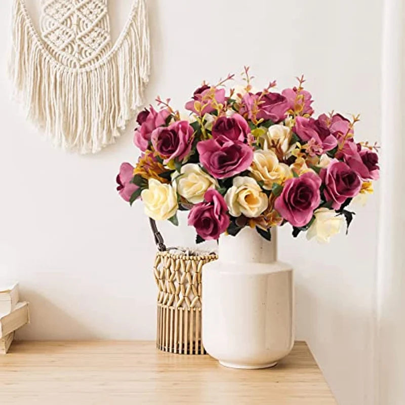 bouquet fleurs artificielles pivoine soie mariage décoration intérieure table jardin vert foncé roseclair