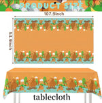 nappe table festive motif animaux couleurs vives bébé enfant deco occasionnelleecerueuils ballons gâteaux