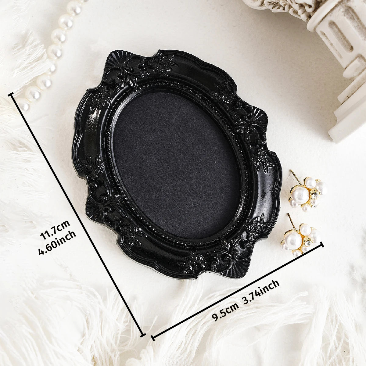 cadre decoratif noir baroque resine mural classique ornements decor maison tridimensionnel moderne