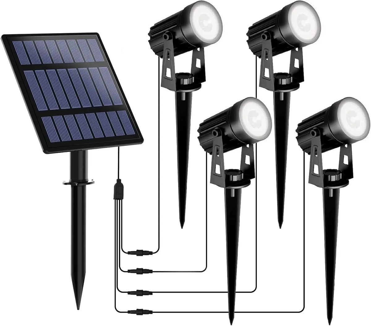 projecteur solaire led changeante ip65 étanche moderne noir matextérieur jardin fixepiquet