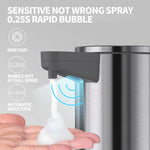 distributeur savon automatique gris métallisé lisse moderne minimaliste mousse liquide